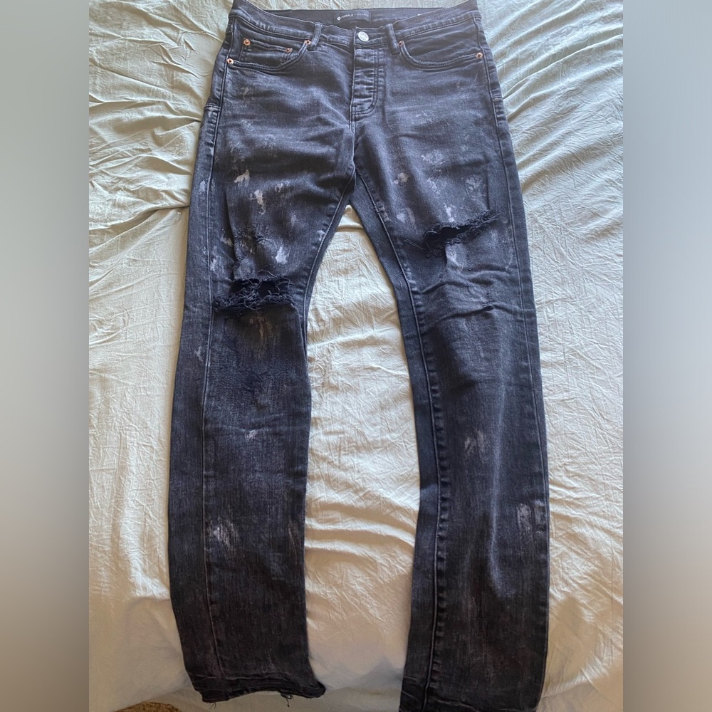 Men’s black purple jeans